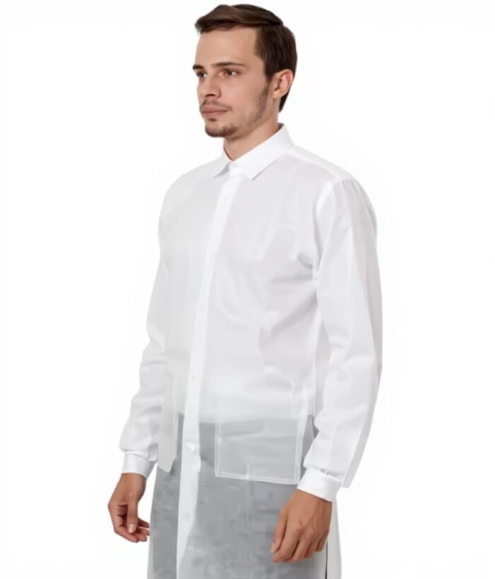 Disposable Lab Coat with Buttons - Image 1